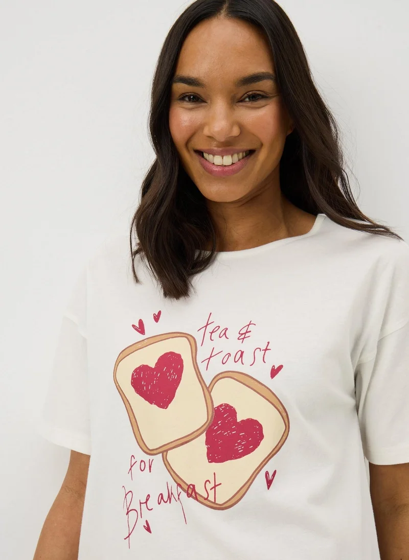 Matalan White Tea & Toast T-Shirt Nightie
